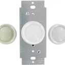 Leviton Rotary Ceiling Fan Wall Switch, Quiet 4-Speed Fan Control, 1.5 Amp, Single-Pole, with Ivory & Light Almond Knobs Included, 06639-10Z, Trimatron, White