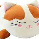 Cat Big Plush Hugging Pillow, Super Soft Kitten Kitty Stuffed Animals Toy Gifts for Kids, Girls, Bed, Christmas, Valentine 21.7" (Brown)