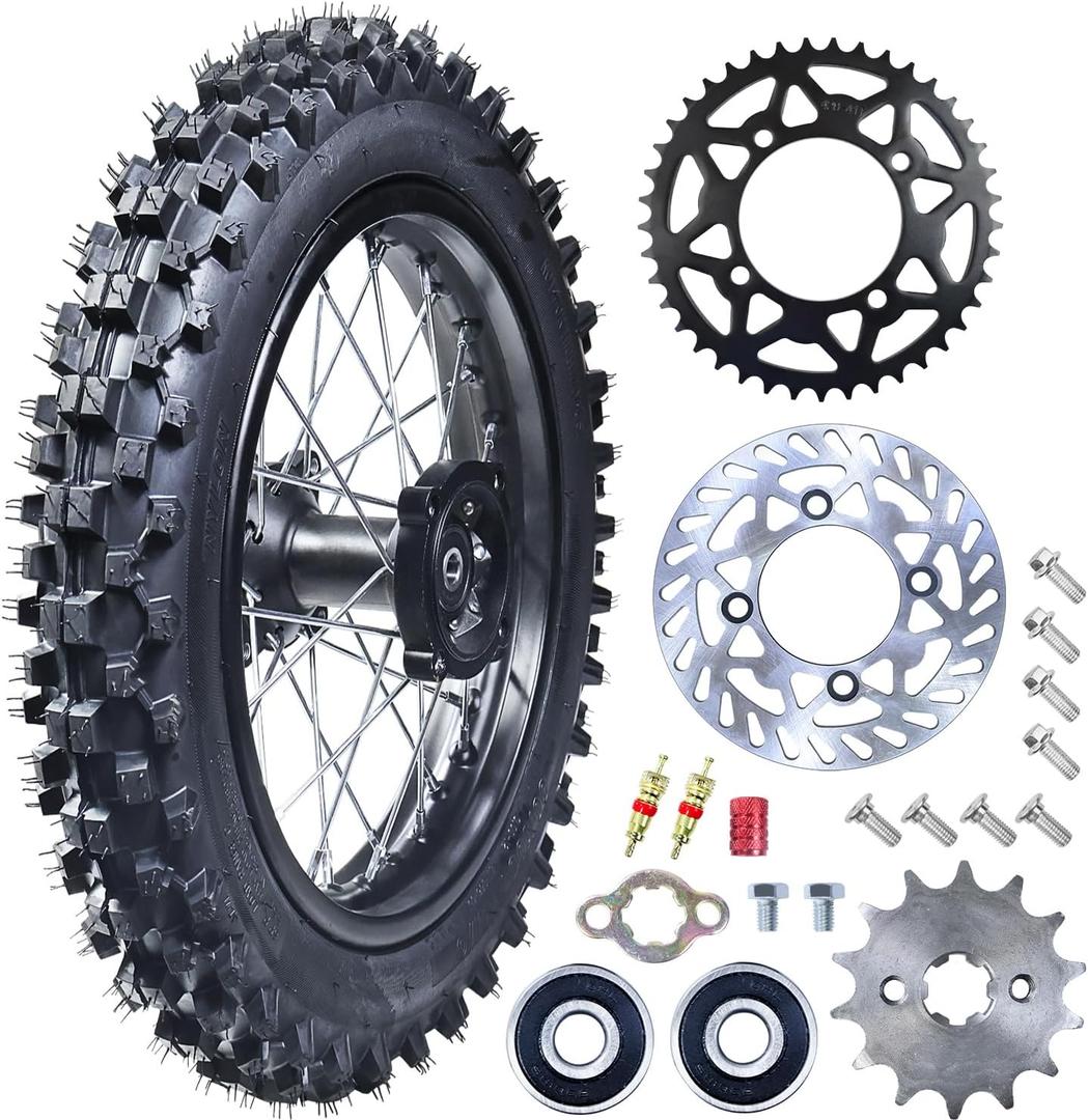 90/100-16 Rear Wheel Tire Rim With 15mm Bearing And 428-41T Sprocket + 190mm Disc Brake For 110cc 125cc 140cc 150cc 160cc 200cc Taotao Apollo Pit Dirt Bike