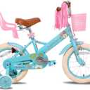 JOYSTAR Girls Bike for 2-12 Years Old Toddlers and Kids, 12" 14" 16" 18“ 20" Retro Style Kids Bike with Training Wheels, 18 20 Inch Children Bicycle with Kickstand