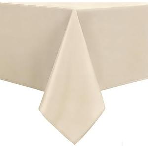 DWCN Rectangle Tablecloth - 70 x 120 Inch - Waterproof Stain and Wrinkle Resistant Washable Table Cloth, Decorative Fabric Table Cover for Kitchen Dining Room Party and Outdoor Use, Beige