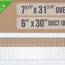 Fits 6x30 and 30x6 Duct Opening | Return Air Floor Grille by Handua | Walkable Vent Cover Grill for Floor | White | Heavy Duty Fixed Blades | Outer Dimensions: 7.75"W X 31.75"H