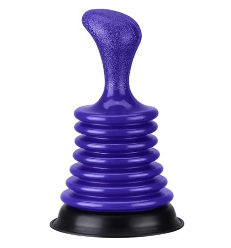 Luigi's Sink Plunger Kitchen - Sink Plunger Bathroom - Drain Bathtub or Shower - Small and Powerful Clog Remover - Commercial Style "Plumbers Plungers" with Large Bellows - Blue - Mini