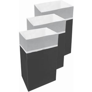 Clean Cubes 30 Gallon Disposable Pop-Up Trash Cans (3-Pack) with Fitted Bags Foldable Garbage & Recycling Bins for Parties, Events & Kitchen (Black, 30" H x 14" W x 17" D)