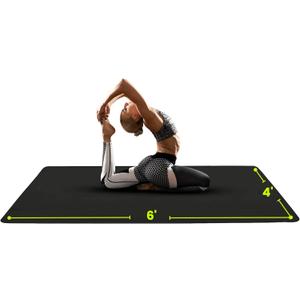 Gogokiwi Large Yoga Mat (6'x4') – 1/4" & 1/2" Thick Exercise Mats for Home Workout, Extra Wide Workout Mats for Home Gym, Yoga, Pilates, Stretching, Floor & More