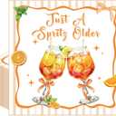 Spritz Birthday Napkins Decorations - 100 PCS Just a Spritz Older Theme Disposable Square Paper Napkins, Orange Lemon Cocktail Birthday Party Decor Supplies
