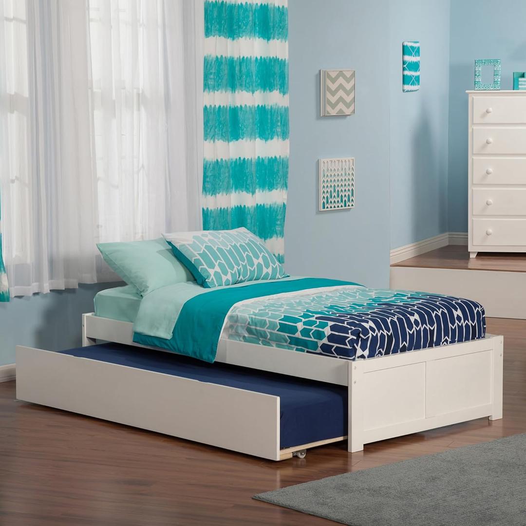 AFI, Concord Twin XL Platform Bed with Footboard & Twin XL Trundle, White