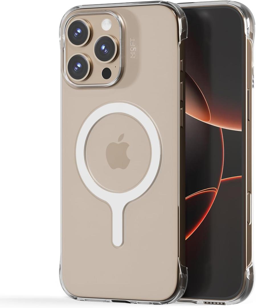 MOFT Invisible Case for iPhone 16 Pro Case, Clear MagSafe Phone Case, Dual Cutouts Frame Design with Bare-Device Feel, Anti-Yellowing Ultra-Thin Strong Magnetic Protective Phone Cover, Clear