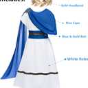 TOGROP Greek Toga Costume for Kids Boys Ancient Greece Mythos Philosopher Rome Nobility Cosplay 8-12 Years Blue