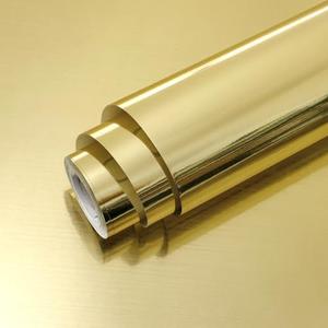 Qianglive Gold Stainless Steel Contact Paper Peel and Stick Metallic Wallpaper Gold Removable Wall Paper for Appliances Decorative Self Adhesive Roll for Kitchen Fridge Dishwasher Cabinets 15.7"x80"