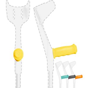 MySleeve - Crutch Handle Covers (set of 2) with Soft Gel Pads, Prevent Falling Crutches and Sore Hands, Hand Pain, Comfy Crutch Grips. Turquoise/Yellow/Black/Orange