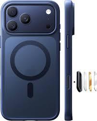TORRAS Magnetic Ostand for iPhone 17 Pro Max Case, [Military Grade Drop Tested] [Compatible with MagSafe][Buildin Kickstand] Translucent Slim Soft Edge AntiFingerprint 6.9" 2026, Deep Blue