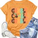 Thanksgiving Day Shirt for Women Gobble Turkey Tshirt Thanksgiving Tee Tops (Orange, XL)