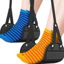 2 Pack Airplane Foot Hammock, Portable Travel Feet Rest Leg Relief, Ergonomic Hanging Sling for Long Flight, Car, Office Home, Comfort Support Travel Essentials, Black
