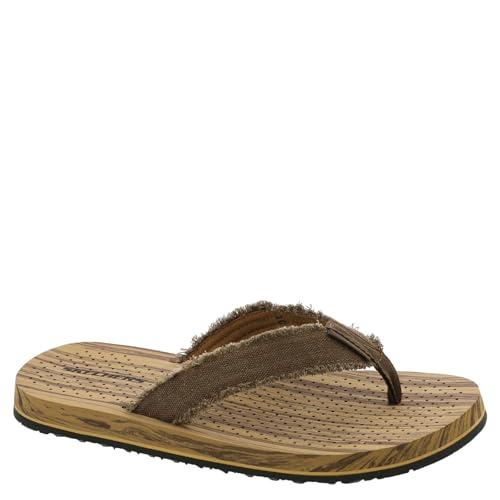 Skechers USA Men's Men's Tantric Flip-Flop, BRN, 11