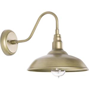 10 Inch Gooseneck Barn Light for Farmhouse, Brass Exterior Barn Style Light Fixture with Wall Mount, Outside Goose Neck Wall Sconce for Front Door Porch Patio Garage