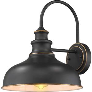 zeyu Farmhouse Gooseneck Barn Light, Wall Sconce Lighting 11 inches, Black Finish, 02A390 ROB