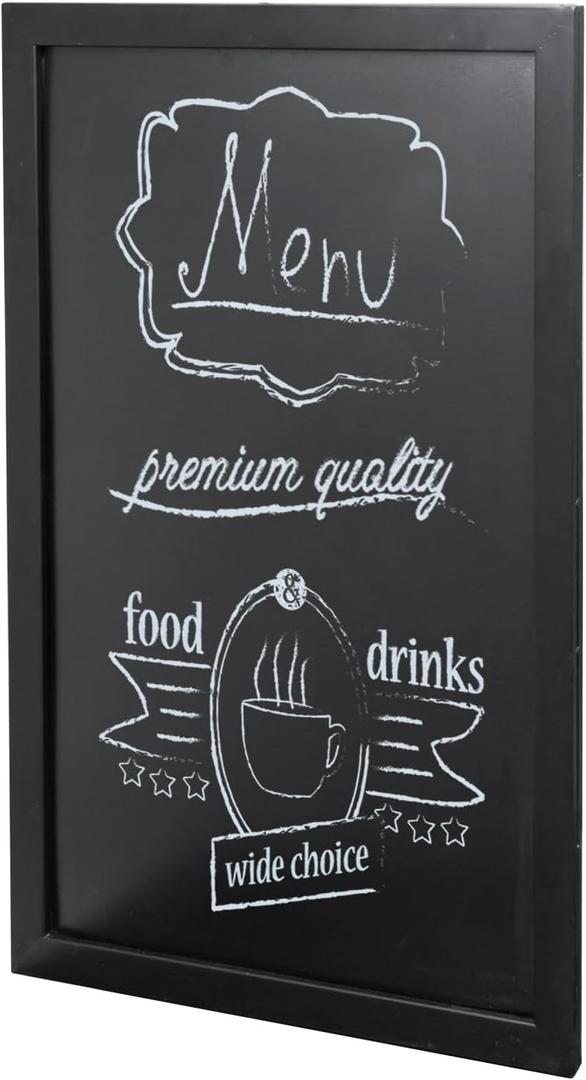 MyGift 36 x 24 Inch Large Wall Mounted Matte Black Metal Framed Chalkboard Sign, Vertical or Horizontal Hanging Office Erasable Blackboard, Chalk Message Writing Menu Board