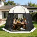 Family Camping Awning, 8.5x8.5 ft mesh Shade Gazebo, Suitable for 6-8 People, Portable and Easy to Set up with Mosquito net, Suitable for Family Gatherings, Outdoor Camping, Backyard Leisure