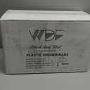 350 Pieces Black and Gold Plastic Plates with Disposable Silverware, Include 50 Dinner Plates 9, 50 Dessert Plates 6.3, 50 Black Cups 9 OZ, 50 Pre Rolled Napkins for Wedding Party Graduation