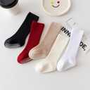 Baby Knee High Socks with Grips, Soft Cotton Ribbed Over the Calf Anti-Slip Long Socks for Newborn Infants & Toddlers