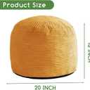 HIGOGOGO Round Stuffed Pouf Ottoman, Corduroy Poufs with Foam Chunk Filling, Furry and Fluffy Pouf Foot Stool Storage Ottoman, 20 X 15 Floor Poufs Foot Rest for Living Room, Orange