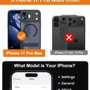 BXYJY for iPhone 17 Pro Max Case with Stand, Magnetic Compatible with MagSafe, Camera Control Button, Full Lens Protection, Rugged Military Grade Drop, Translucent Matte Slim Case for 17 Promax, Black