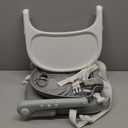 Chicco Pocket Snack Portable Booster Seat for Babies and Toddlers with 3 Height Adjustments, Secure Attachment to Dining Chairs, Easy-to-Clean, for Children up to 50 lbs. | Grey/Grey (1 Count (Pack of 1))