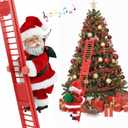 Climbing Santa Claus on Ladder, Electric Musical Christmas Decoration
