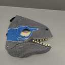 Dino Mask Moving Jaw Soft Latex Velociraptor Blue Mask with Realistic Texture and Color for Role Play and Birthday Parties