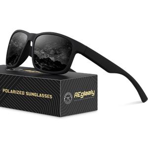Polarized Sunglasses for Men Women, Lightweight Square Mens Sunglasses UV Protection for Driving Fishing Golf