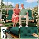 Outdoor Swing Cushions 60 inch Waterproof Porch Swing Cushions 2-3 Seater Replacement with Backrest and Ties Swing Bench Cushions for Outdoor Furniture Patio Porch Backyard Garden(Dark Green), 60x40x5inch