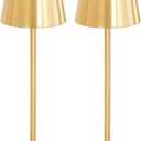 uuffoo 2 Pack Cordless Table Lamp Rechargeable 5000mAH Battery Operated Lights Touch Control LED Portable Desk Lamps 3 Color Dimming for Outdoor Coffee Bedroom Kitchen (Gold)