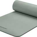 Retrospec Solana Yoga Mat Thick 1/2in Non-Slip Workout Mat with Nylon Strap - 72x24in Exercise Mat for Pilates, Stretching & Fitness - BPA Free, Easy Clean (Sage)