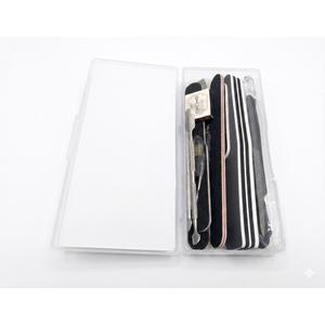 Professional Manicure Tool Set with Nail Files and Cuticle Pusher, Portable Grooming Kit in Clear Storage Case