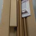 Wood Curtain Rod Adjustable, 36 to 120 Inch Boho Curtain Rods for Windows Heavy Duty Decorative Drapery Rods with Wood Grain Finial for Living Room Bedroom Kitchen Farmhouse