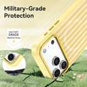 DOMAVER for iPhone 17 Pro Max Case Cute Striped Phone Case Compatible with MagSafe, Slim Translucent Aesthetic Protective Bumper Shockproof Cover for Women Girl for 17 Pro Max 6.9", Yellow