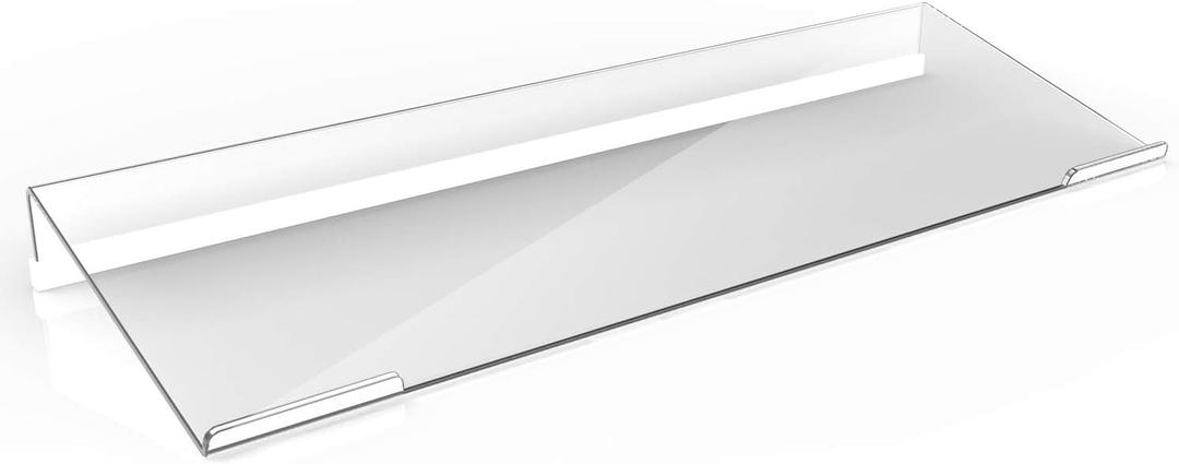 Richboom Clear Acrylic Tilted Computer Keyboard Holder for Easy Ergonomic Typing, Upgraded Version, Keyboard Stand with Silicone Anti-Slip Case for Office Desk, Home, School, Clear