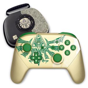 Switch Pro Controller, Wireless Switch Controllers with Carrying Storage Case, Upgraded Gamepad Switch Remote Replacement for Switch Controller Support NFC/Dual Vibration/Screenshot/Wake-up Function (Gold)