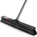 Push Broom Outdoor Heavy Duty,Masthome 24" Push Broom with Stiff Bristles,Heavy Duty Garden Broom,Outdoor Stiff Sweeping Broom for Garage Yard Patio Deck Concrete Wood Stone Floors Scrub and Cleaning