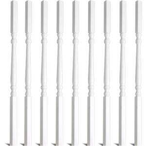 Yaocom Railing Spindles White Vinyl Deck Railings Colonial Style Deck Balusters for European Home Decorative Outdoor Stair Porch Fencing Railings(1 1/4" Sq X 34",Vinyl Railing,9 Pack)