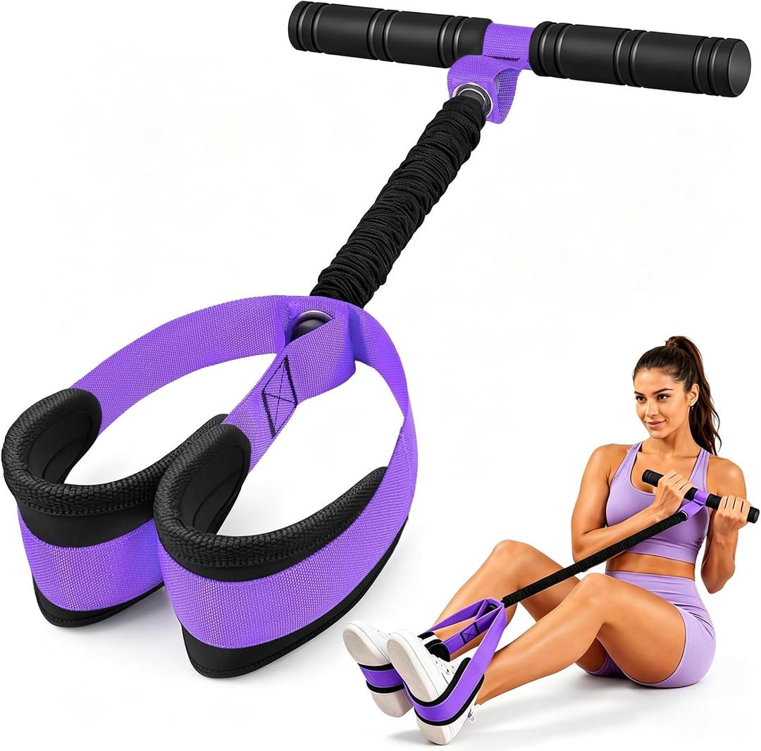 55 LBS Pedal Resistance Band with Handle-Non-Slip Fabric Foot Pedals Resistance Bands with Handles Home Workout Sit Up Exercise Equipment Thickened Latex Tubes Portable Home Workout Equipment