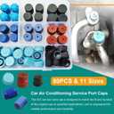 80PCS AC Caps for Cars, A/C High Low Side Valve Core Port Dust Cap Set R12 R134a AC Service Valve Cap Automotive Air-Conditioning System Repair Kit