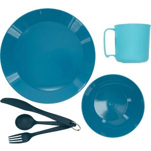 ustPackWare Dish Set with Mesh Bag, BPA Free Construction and Eating Utensils for Hiking, Camping, Backpacking, Travel and Outdoor Survival
