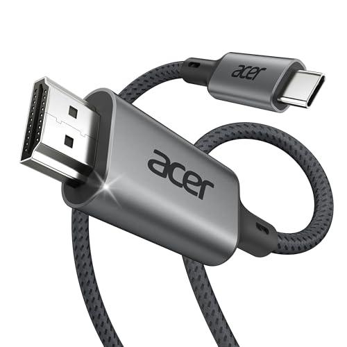 Acer USB C to HDMI Cable for Home Office 3.3FT (4K@60Hz), High-Speed Type C to HDMI 2.0 Braided Cord, Thunderbolt 4/3 Compatible with MacBook, iPhone 16/15 Pro/Max, iMac, iPad Pro, Galaxy S24, Surface : Electronics