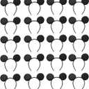 NEWTGAN 20 PCS Mouse Ears Headbands for Birthday Party Theme Park Costume Play Celebration for Boys and Girls (3color) (black)