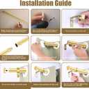 "Gold Wrap Around Industrial Curtain Rod, 72-144 Inches Adjustable, 1-Inch Diameter, Indoor and Outdoor Use"