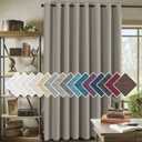 H.VERSAILTEX Room Darkening Linen Curtain for Bedroom/Living Room Extra Wide Blackout Curtains 100 x 84 Inches for Patio Glass Door, Primitive Textured Thick Linen Burlap Look Fabric, Heather Taupe