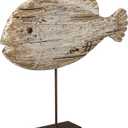 PBK Rustic Fish Sitter Statue for Home Decor