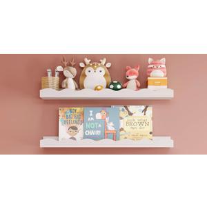 Floating Shelves for Wall Décor 24 Inch Long Set of 2 Nursery Book Shelves Bathroom Shelves Over Toilet Shelf for Books, Plants, Toys, Photo Frames, Picture Ledge-White